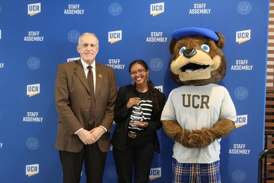 Vanessa Blaylock with chancellor and Scotty