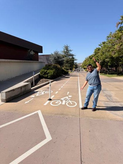 Daniel Lopez Salas at bike lane