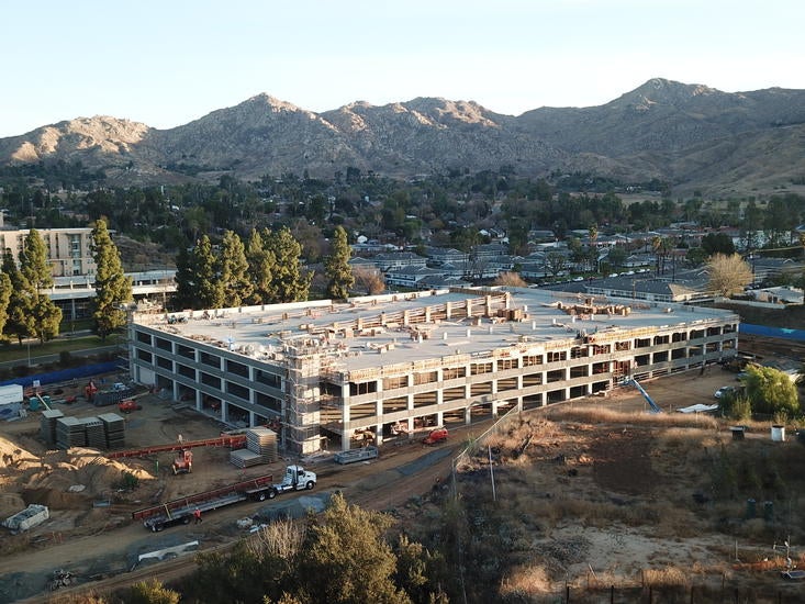 Parking structure aerial shot