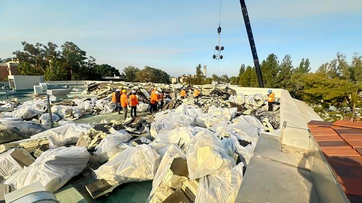 Orbach library roof demolition