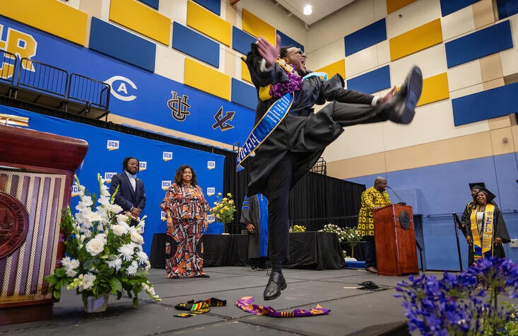 Student celebrates graduation