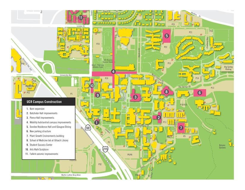 map of campus construction
