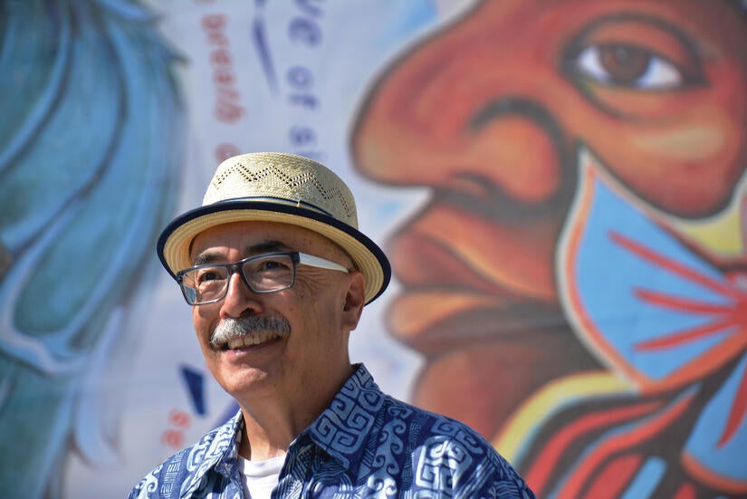 Juan Felipe Herrera, UC Riverside emeritus professor of creative writing, in 2019. (UCR/Carlos Puma)