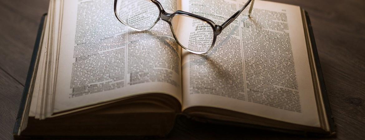 book and glasses